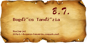 Bogács Tanázia névjegykártya